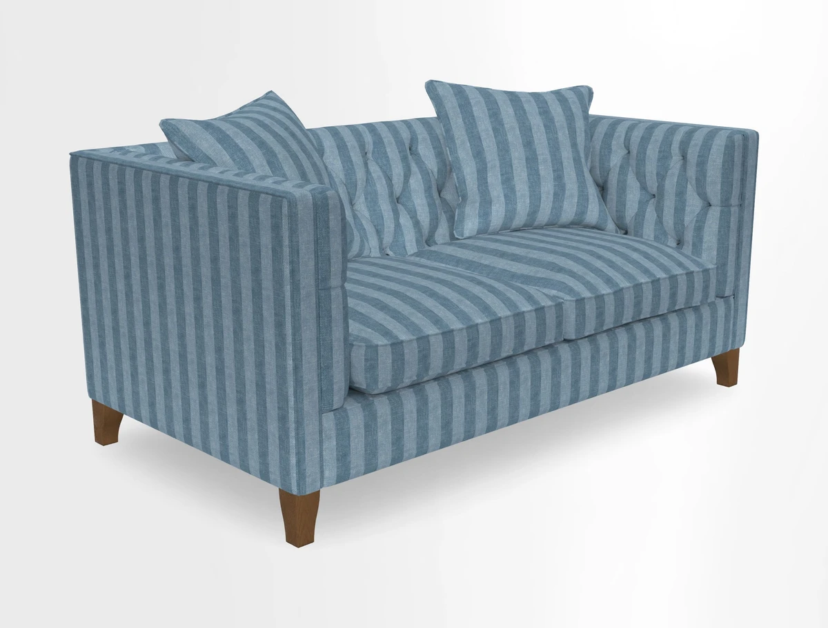 Haresfield 3 seater sofa in Whernside Spring Grass and Stockport Stripe Hunter 