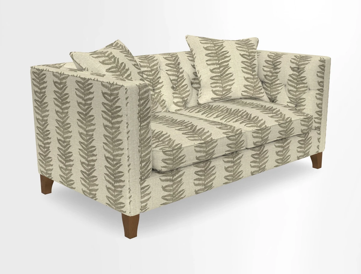 Haresfield 3 seater sofa in Whernside Spring Grass and Stockport Stripe Hunter 