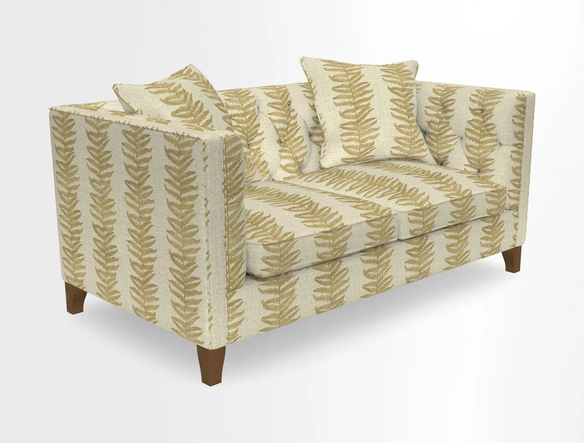 Haresfield 3 seater sofa in Whernside Spring Grass and Stockport Stripe Hunter 