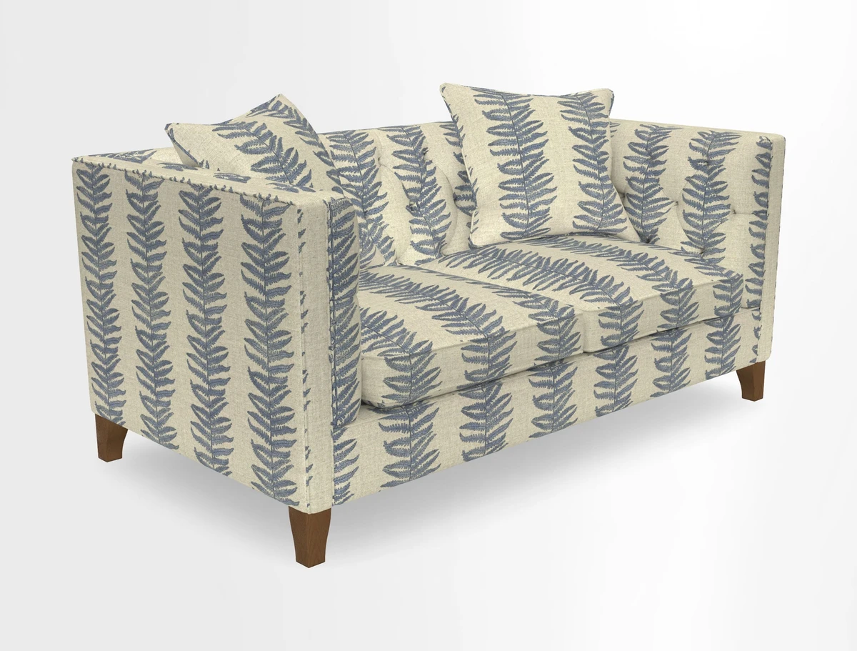 Haresfield 3 seater sofa in Whernside Spring Grass and Stockport Stripe Hunter 