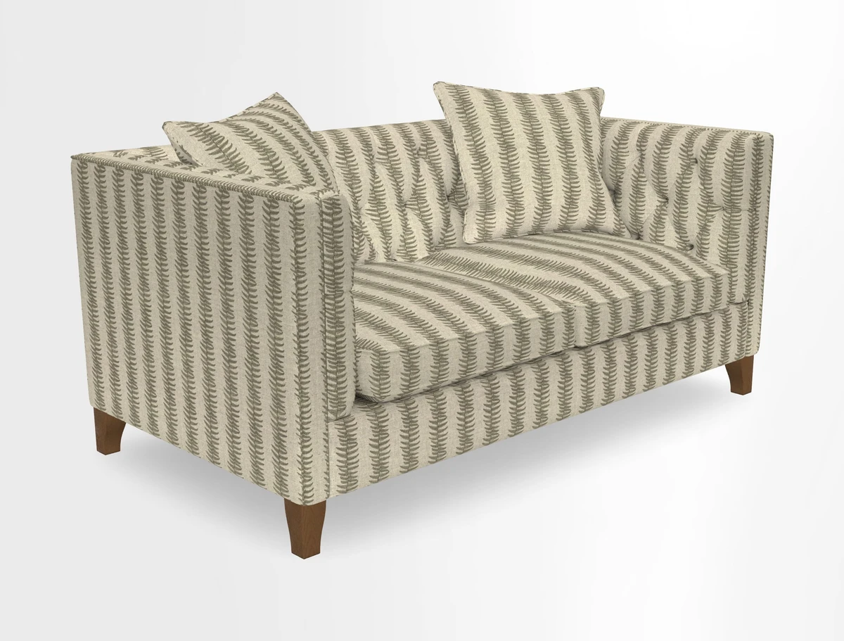 Haresfield 3 seater sofa in Whernside Spring Grass and Stockport Stripe Hunter 