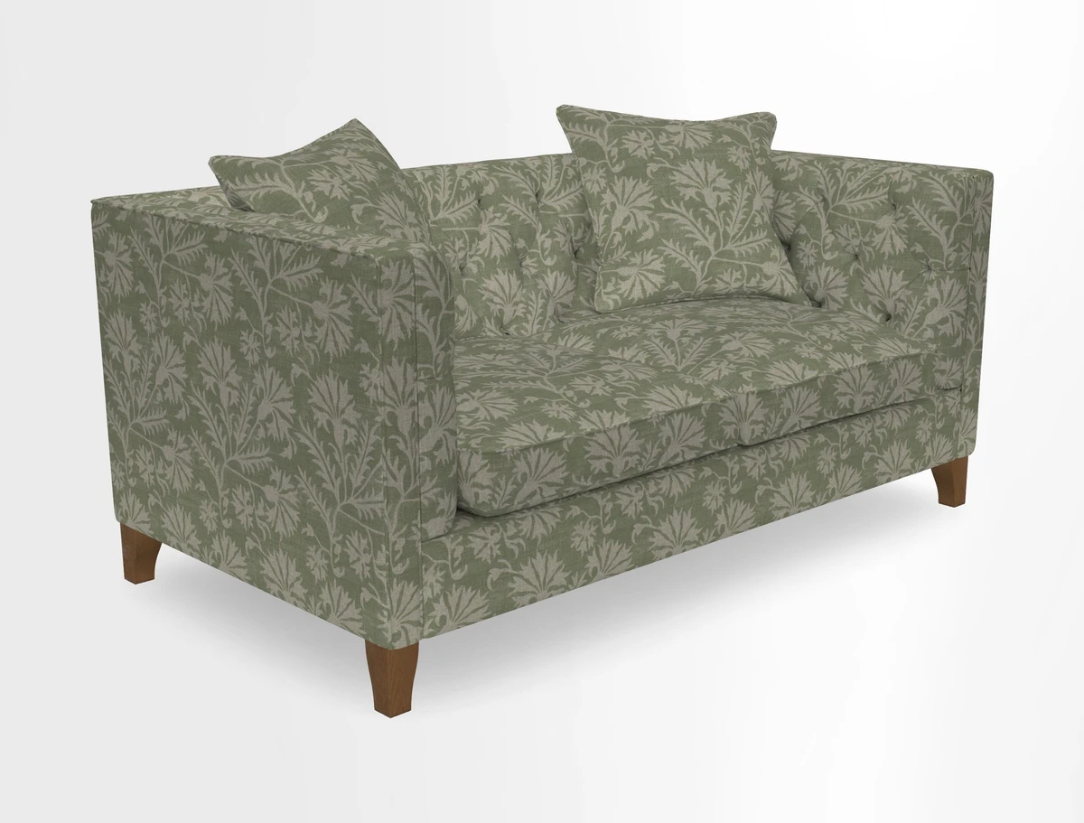 Haresfield 3 seater sofa in Whernside Spring Grass and Stockport Stripe Hunter 