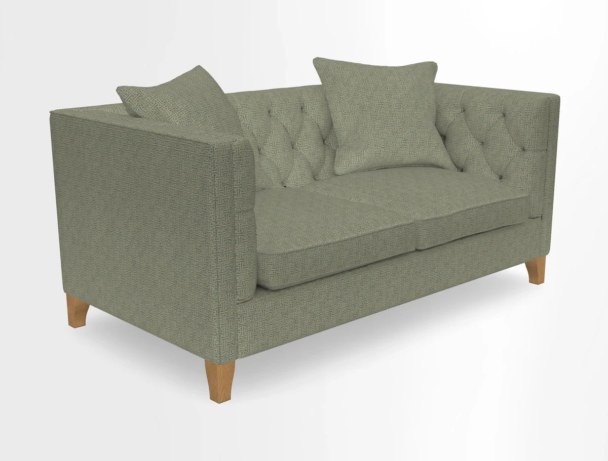 Haresfield 3 seater sofa in Whernside Spring Grass and Stockport Stripe Hunter 