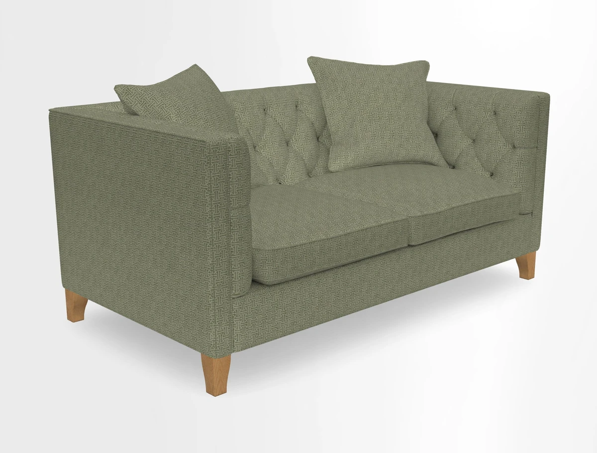 Haresfield 3 seater sofa in Whernside Spring Grass and Stockport Stripe Hunter 