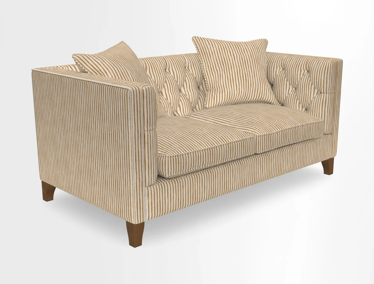 Haresfield 3 seater sofa in Whernside Spring Grass and Stockport Stripe Hunter 