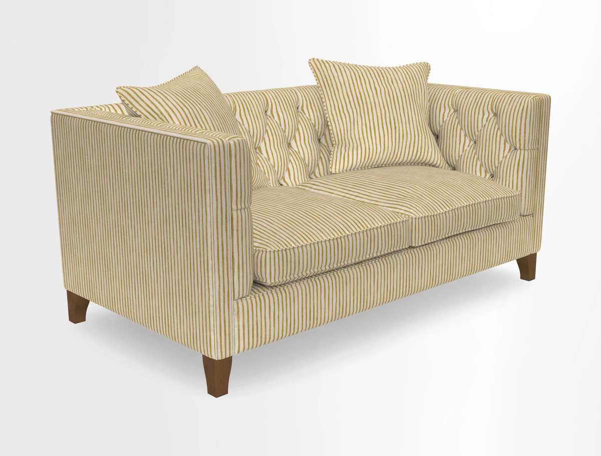 Haresfield 3 seater sofa in Whernside Spring Grass and Stockport Stripe Hunter 