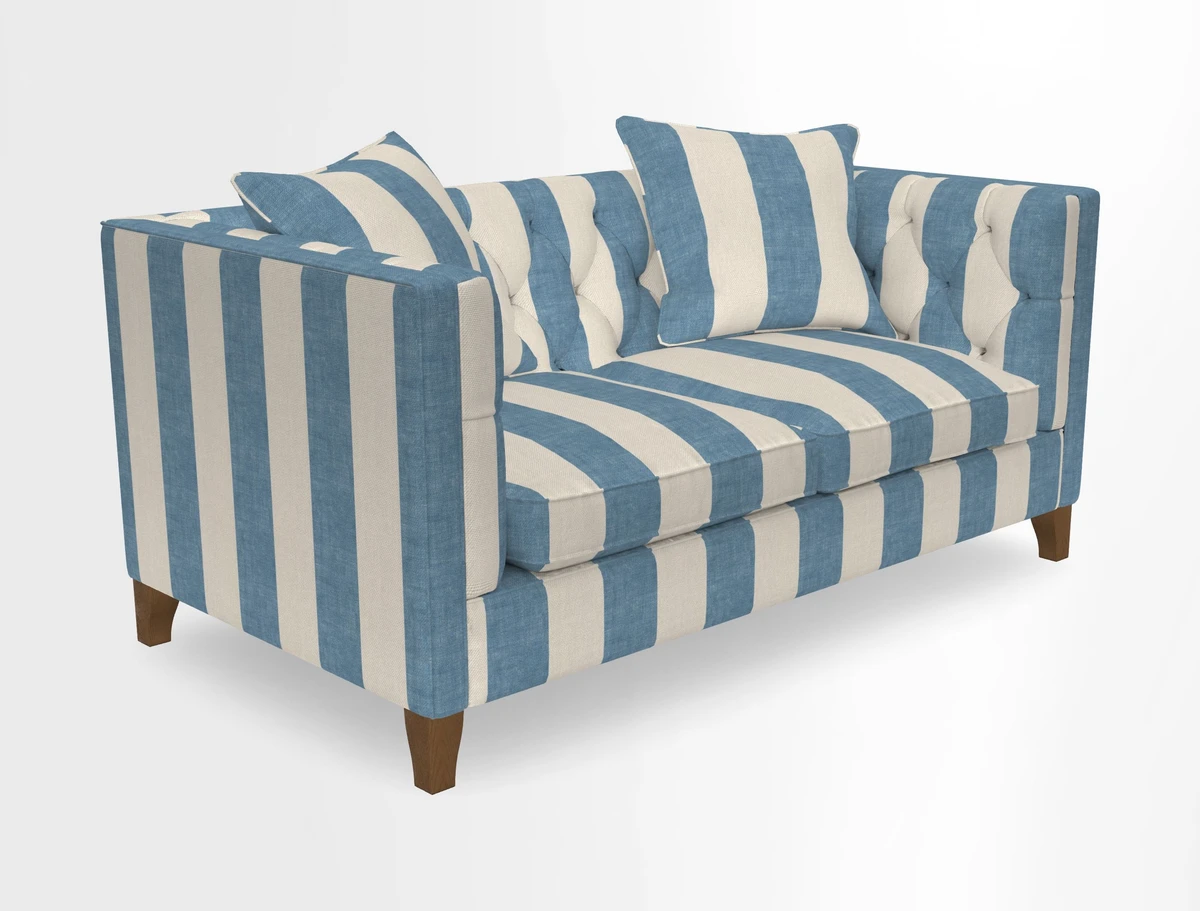 Haresfield 3 seater sofa in Whernside Spring Grass and Stockport Stripe Hunter 