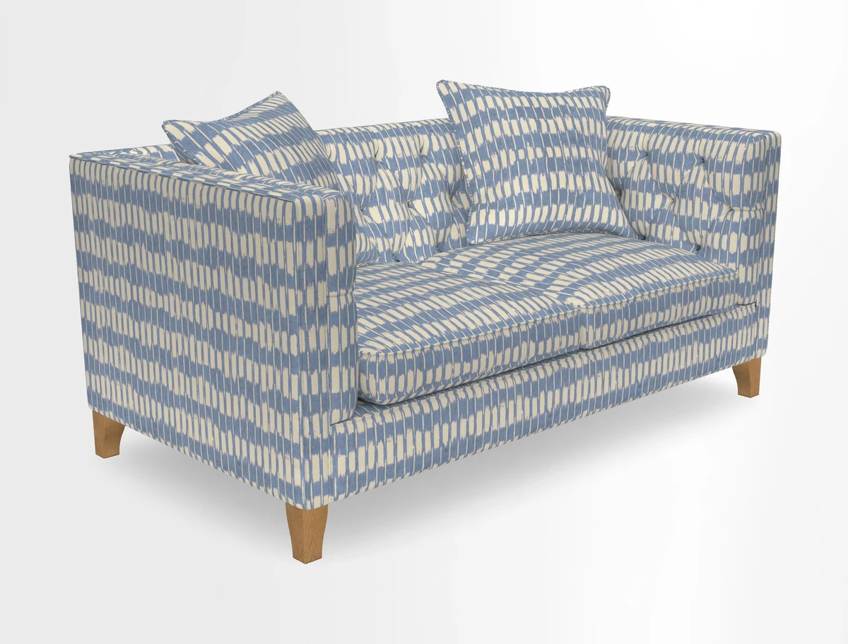 Haresfield 3 seater sofa in Whernside Spring Grass and Stockport Stripe Hunter 