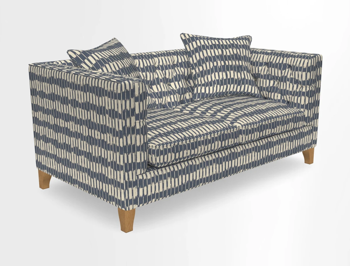 Haresfield 3 seater sofa in Whernside Spring Grass and Stockport Stripe Hunter 
