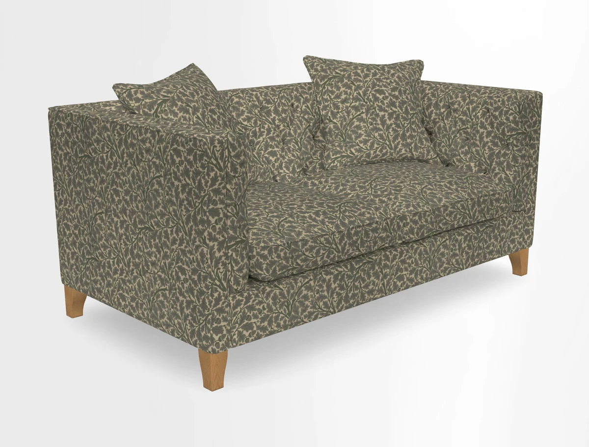 Haresfield 3 seater sofa in Whernside Spring Grass and Stockport Stripe Hunter 