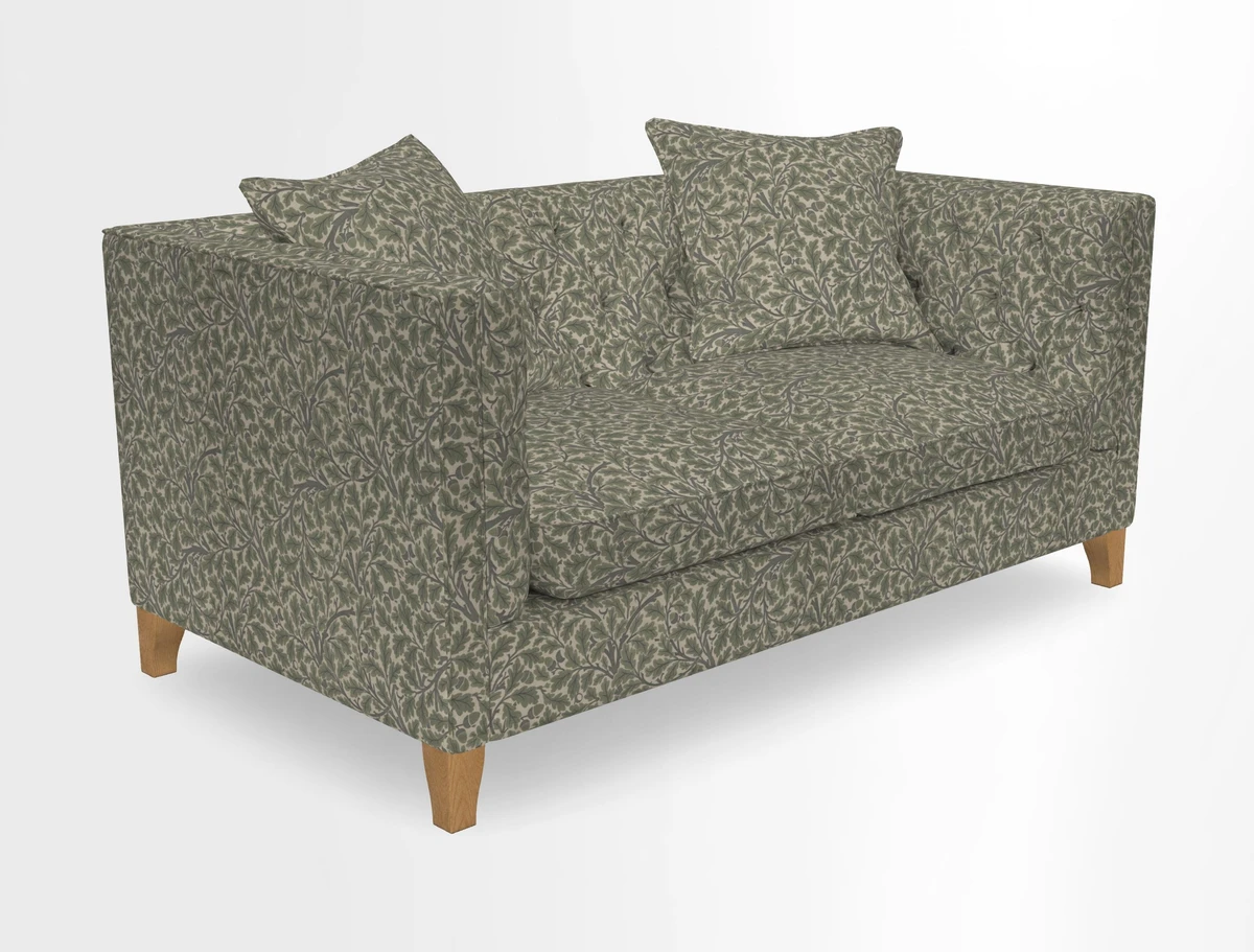 Haresfield 3 seater sofa in Whernside Spring Grass and Stockport Stripe Hunter 