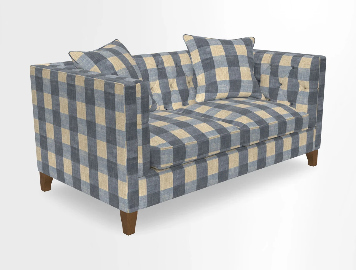 Haresfield 3 seater sofa in Whernside Spring Grass and Stockport Stripe Hunter 