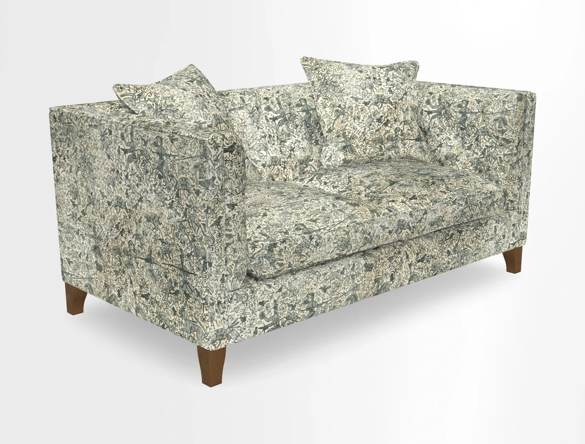 Haresfield 3 seater sofa in Whernside Spring Grass and Stockport Stripe Hunter 