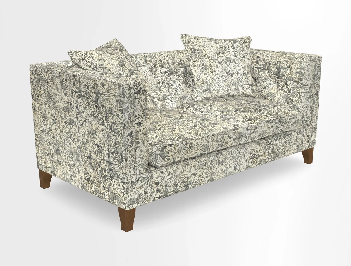 Haresfield 3 seater sofa in Whernside Spring Grass and Stockport Stripe Hunter 