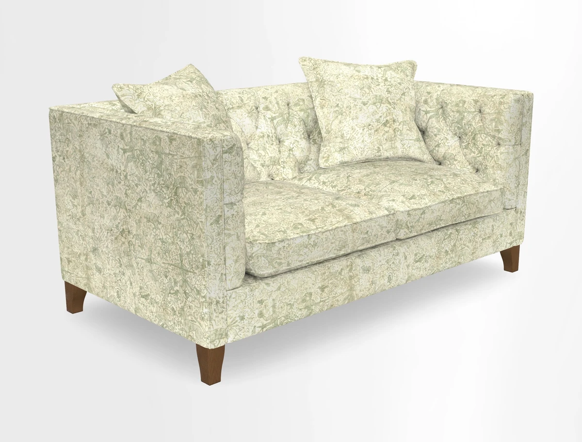Haresfield 3 seater sofa in Whernside Spring Grass and Stockport Stripe Hunter 