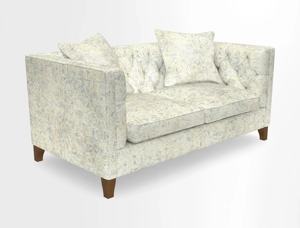 Haresfield 3 seater sofa in Whernside Spring Grass and Stockport Stripe Hunter 