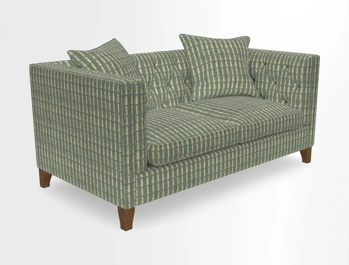 Haresfield 3 seater sofa in Whernside Spring Grass and Stockport Stripe Hunter 