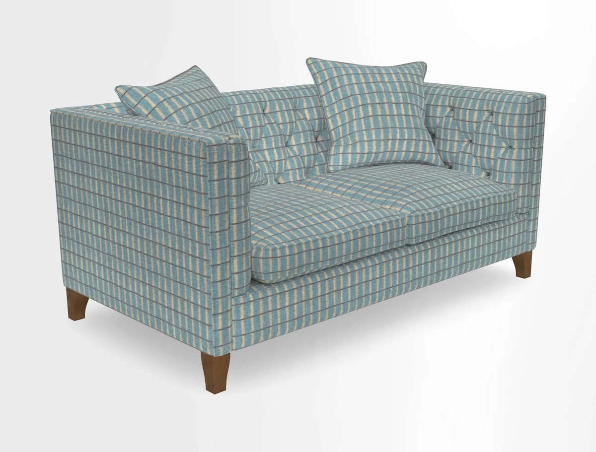 Haresfield 3 seater sofa in Whernside Spring Grass and Stockport Stripe Hunter 
