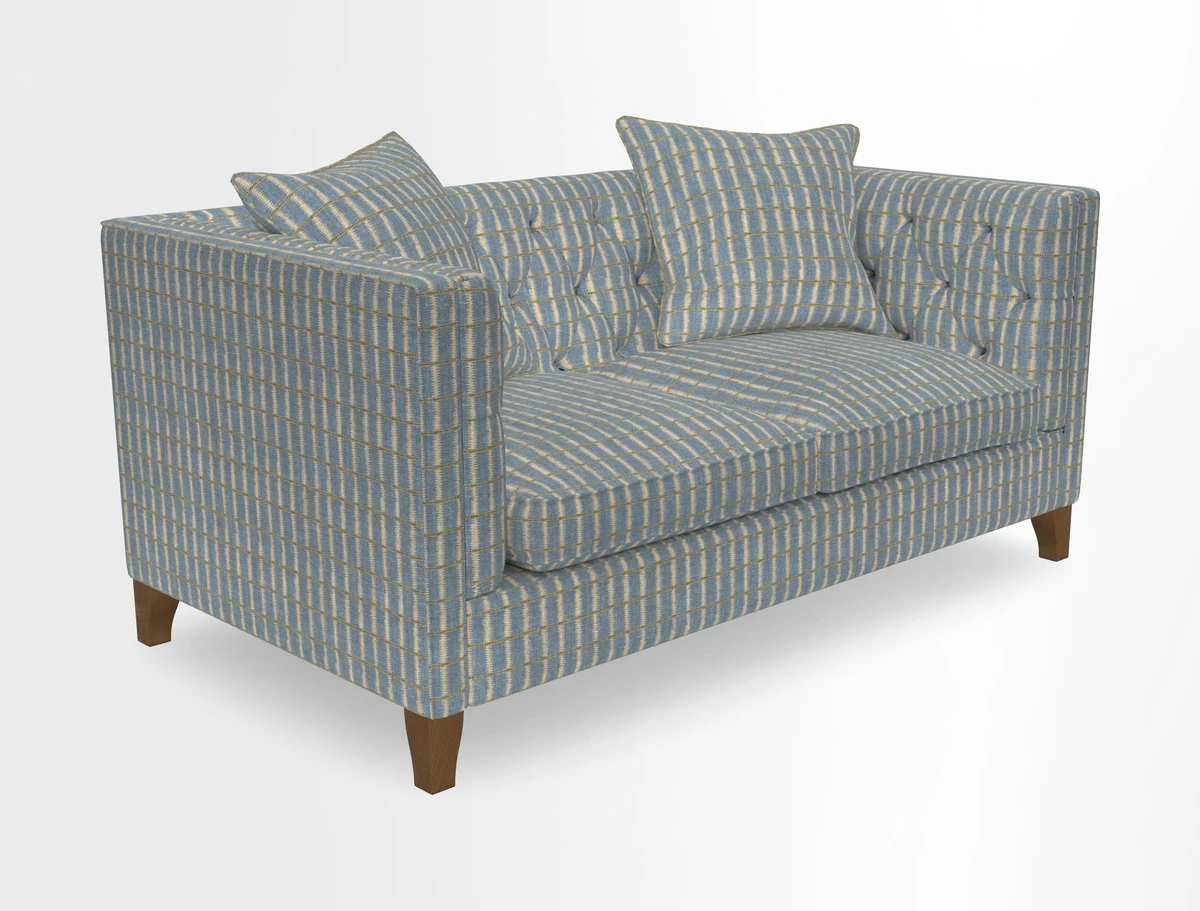 Haresfield 3 seater sofa in Whernside Spring Grass and Stockport Stripe Hunter 
