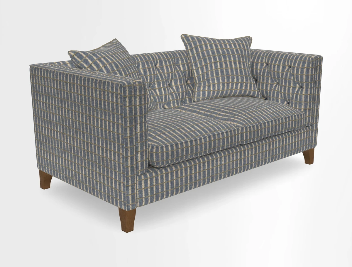 Haresfield 3 seater sofa in Whernside Spring Grass and Stockport Stripe Hunter 