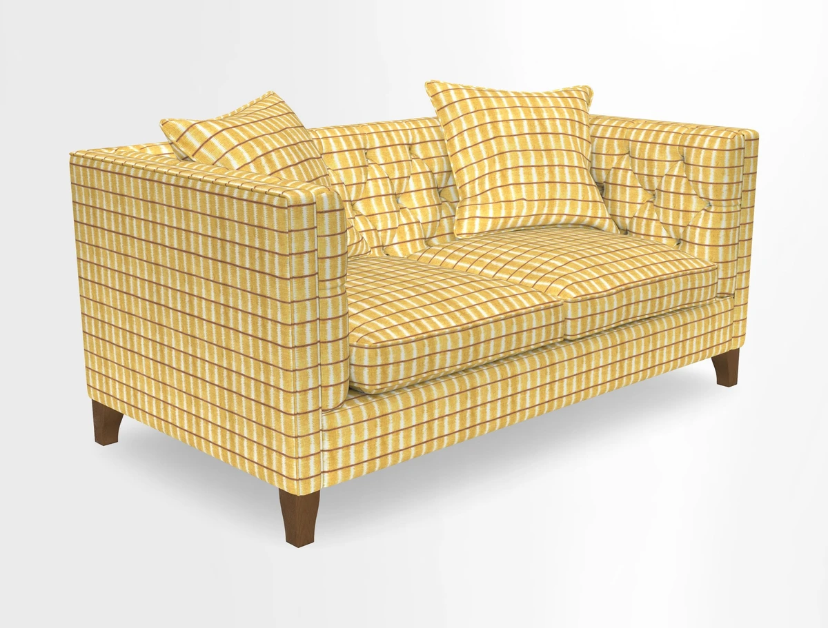 Haresfield 3 seater sofa in Whernside Spring Grass and Stockport Stripe Hunter 