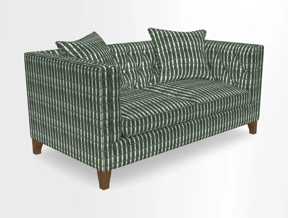 Haresfield 3 seater sofa in Whernside Spring Grass and Stockport Stripe Hunter 