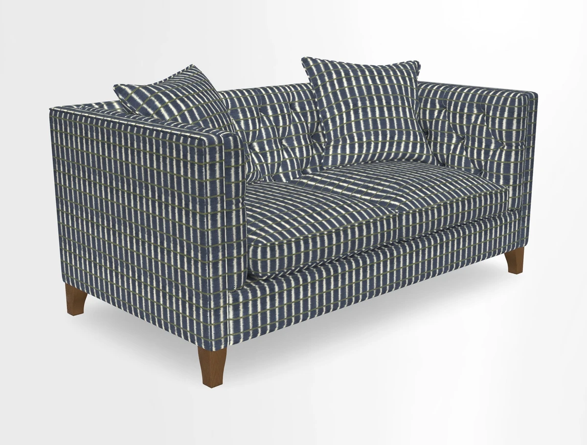 Haresfield 3 seater sofa in Whernside Spring Grass and Stockport Stripe Hunter 