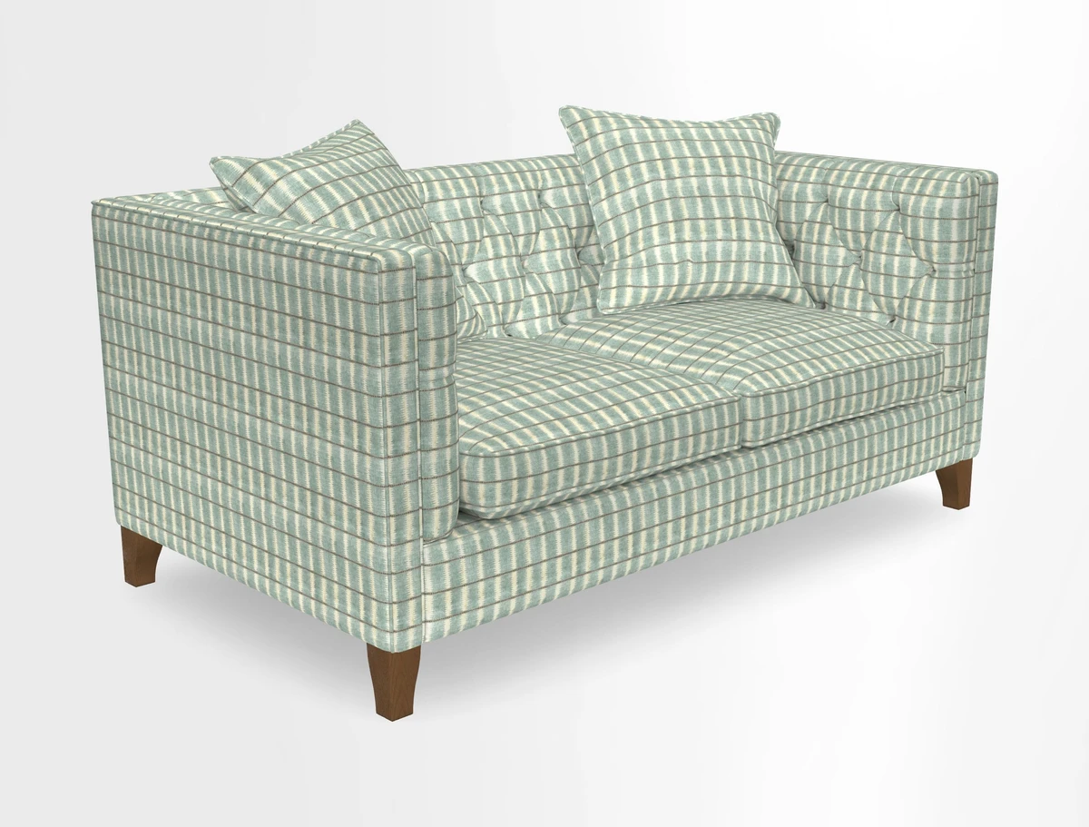 Haresfield 3 seater sofa in Whernside Spring Grass and Stockport Stripe Hunter 