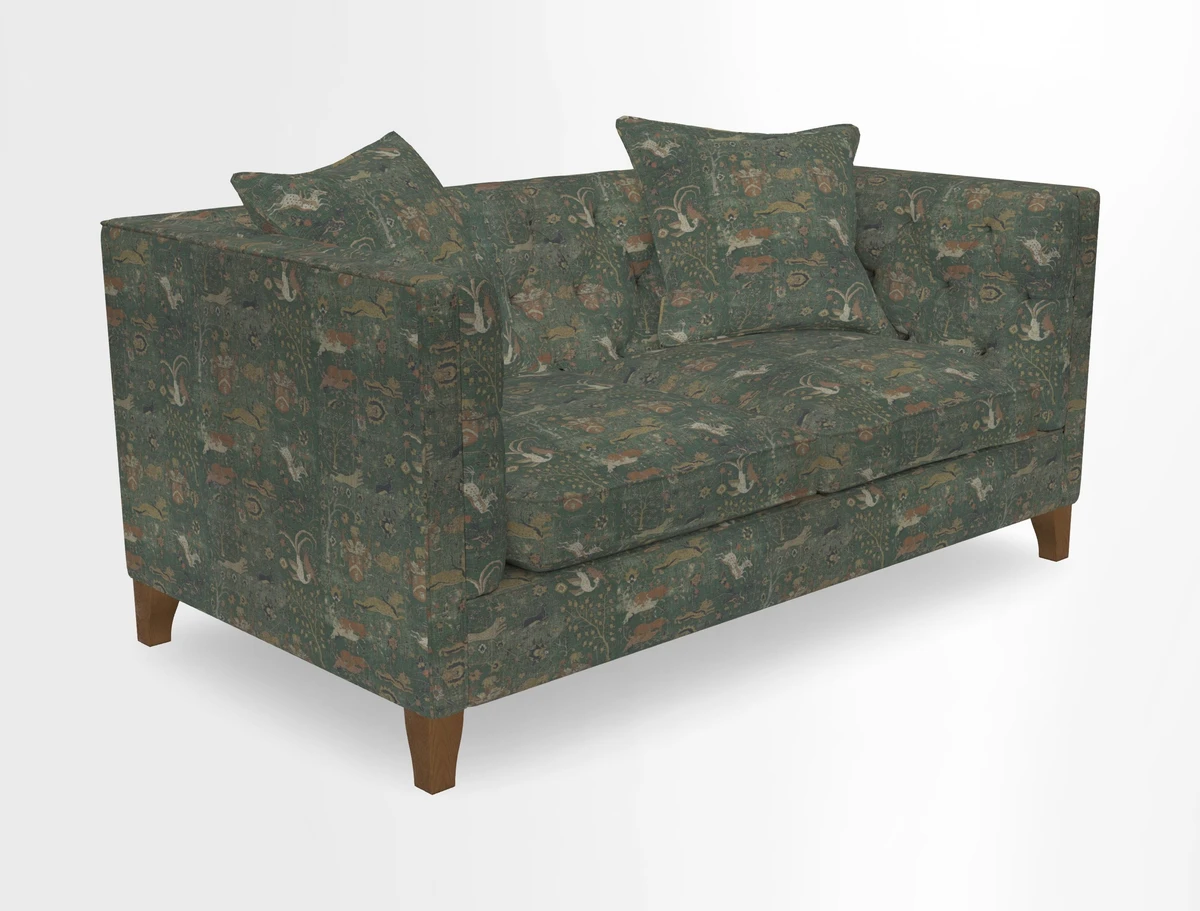 Haresfield 3 seater sofa in Whernside Spring Grass and Stockport Stripe Hunter 