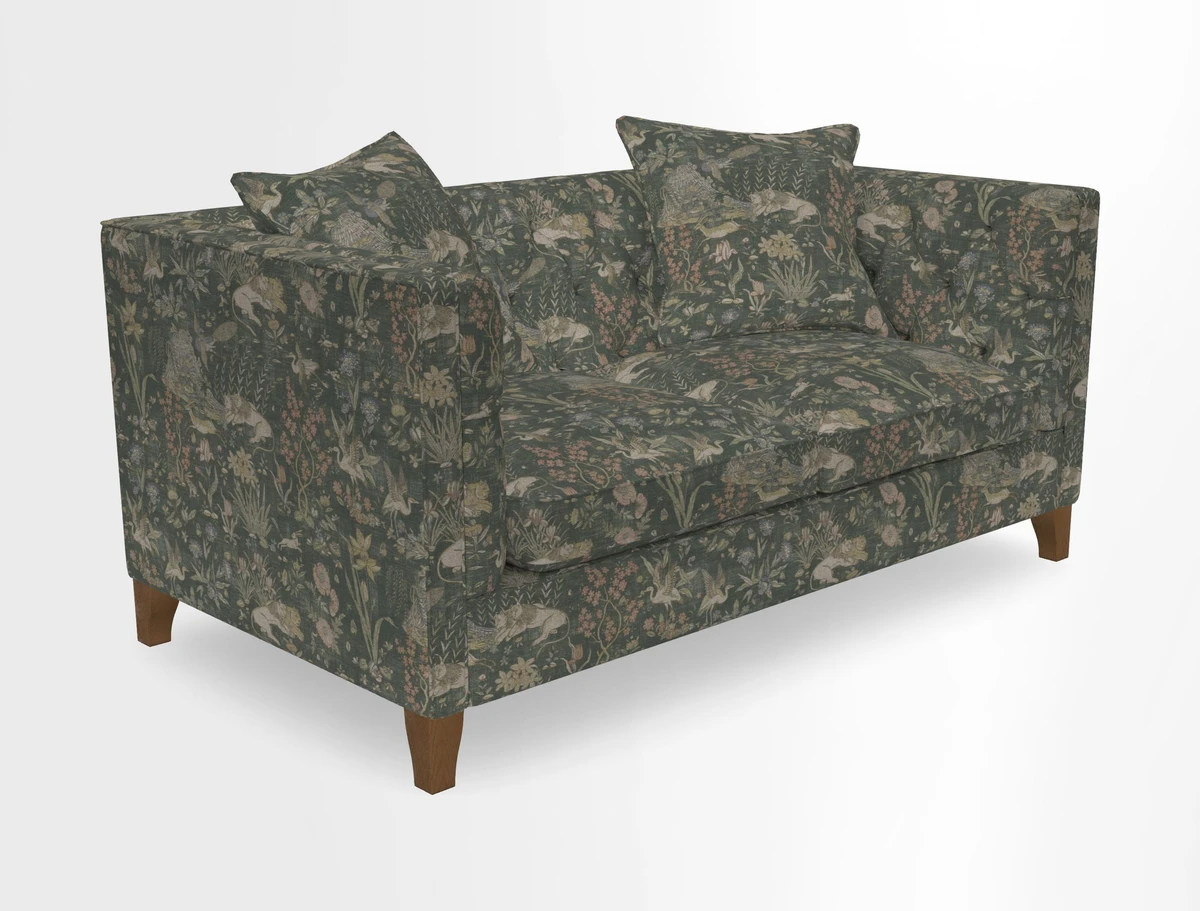 Haresfield 3 seater sofa in Whernside Spring Grass and Stockport Stripe Hunter 