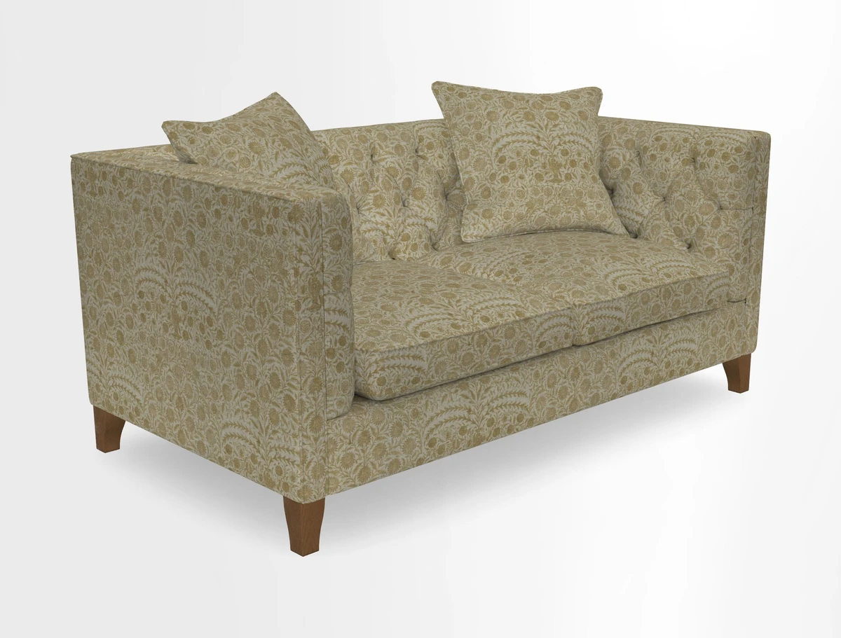 Haresfield 3 seater sofa in Whernside Spring Grass and Stockport Stripe Hunter 