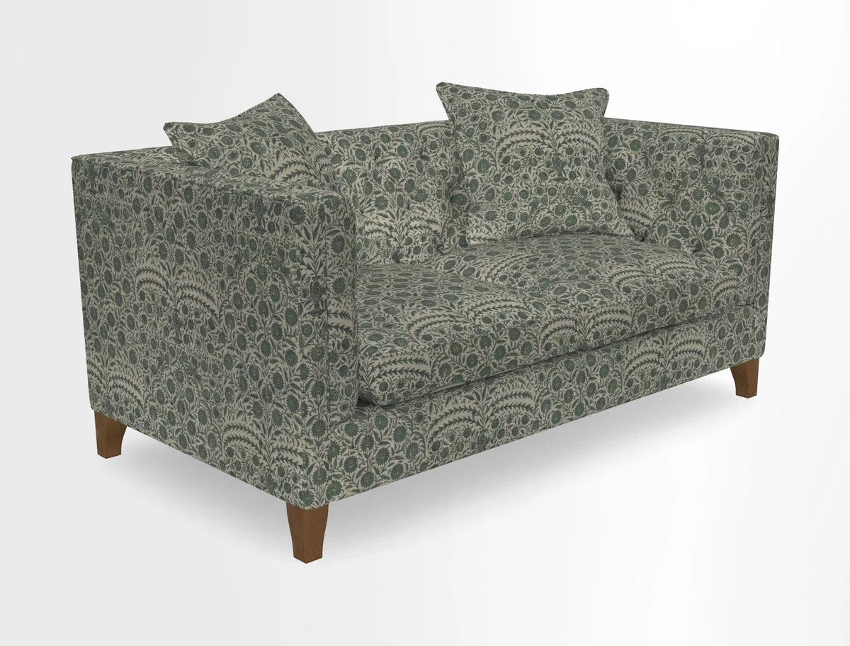 Haresfield 3 seater sofa in Whernside Spring Grass and Stockport Stripe Hunter 