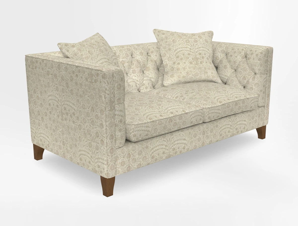 Haresfield 3 seater sofa in Whernside Spring Grass and Stockport Stripe Hunter 