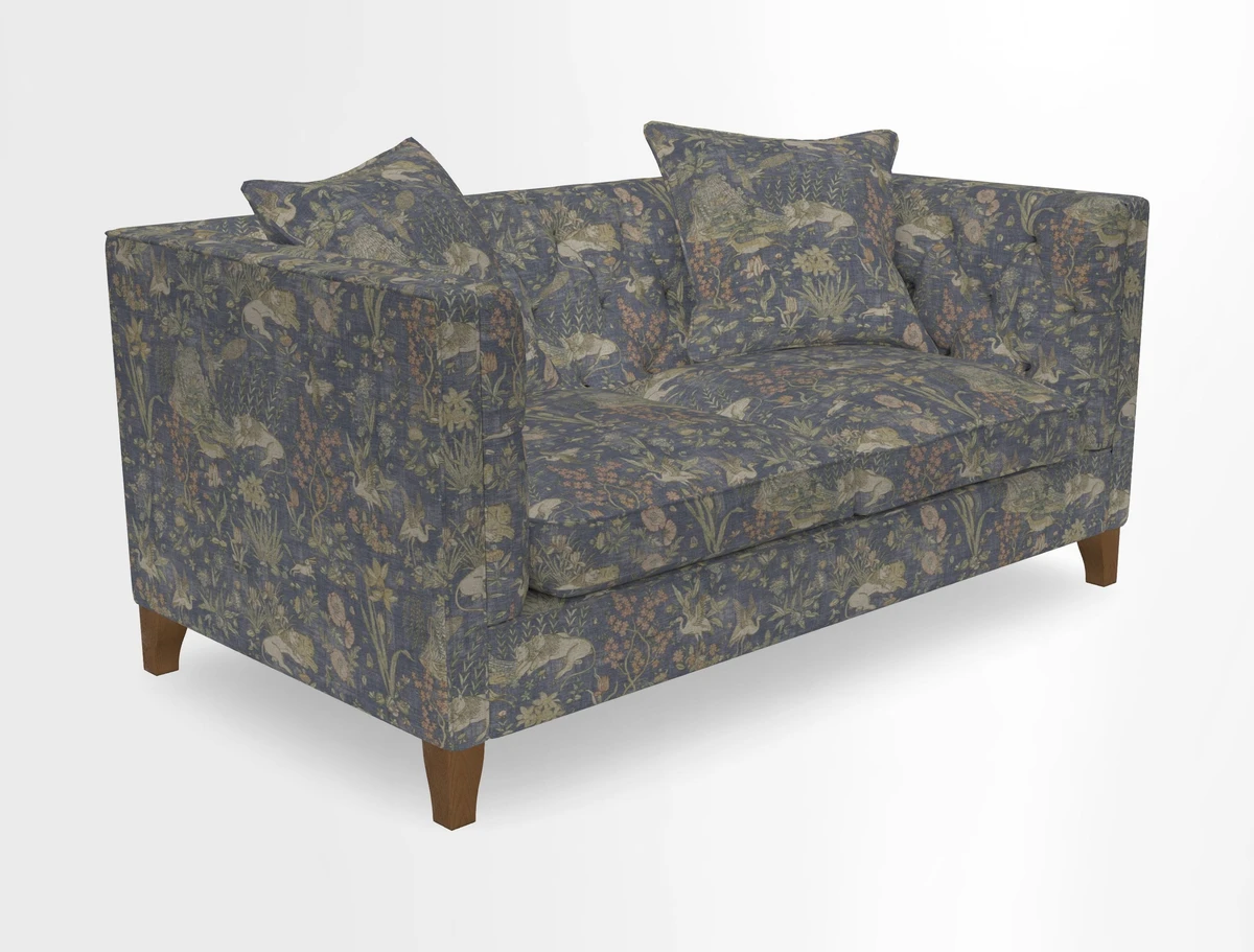 Haresfield 3 seater sofa in Whernside Spring Grass and Stockport Stripe Hunter 
