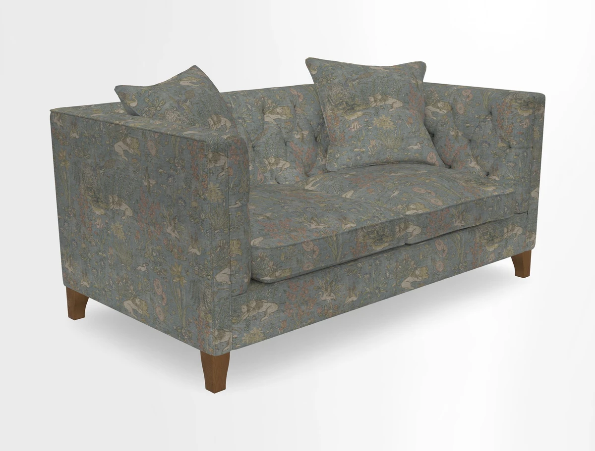 Haresfield 3 seater sofa in Whernside Spring Grass and Stockport Stripe Hunter 