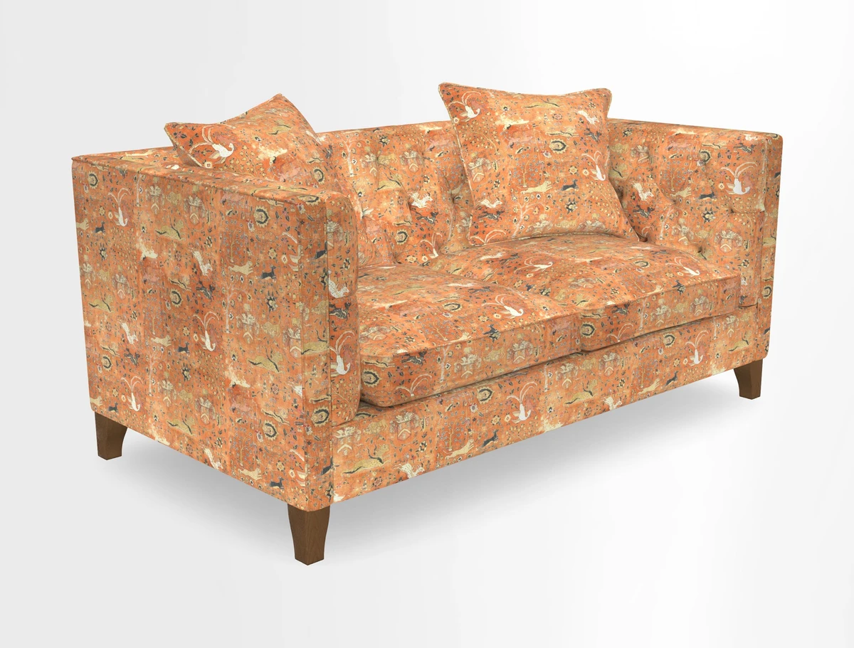 Haresfield 3 seater sofa in Whernside Spring Grass and Stockport Stripe Hunter 