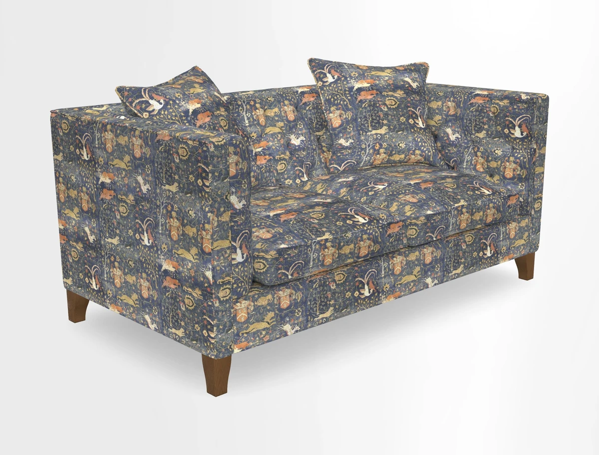 Haresfield 3 seater sofa in Whernside Spring Grass and Stockport Stripe Hunter 