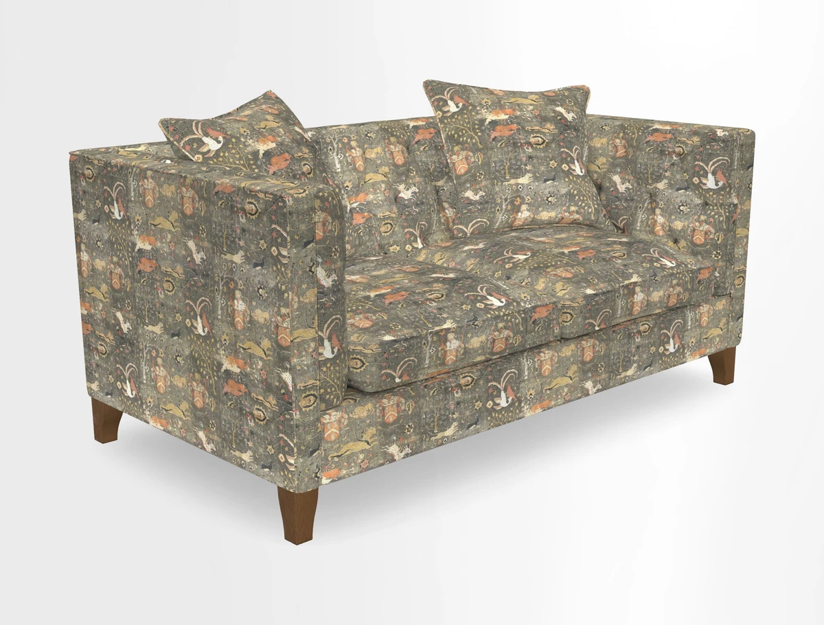 Haresfield 3 seater sofa in Whernside Spring Grass and Stockport Stripe Hunter 
