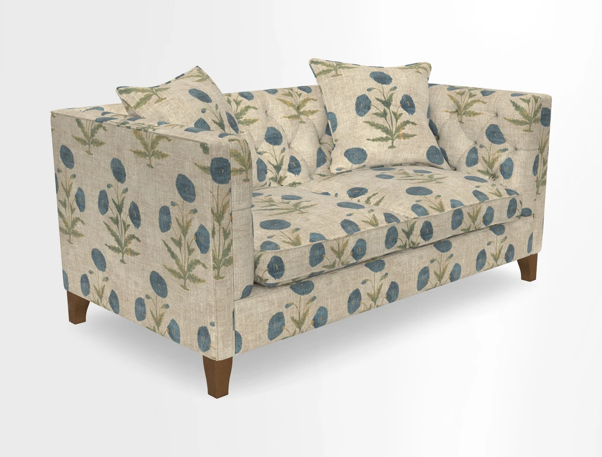 Haresfield 3 seater sofa in Whernside Spring Grass and Stockport Stripe Hunter 
