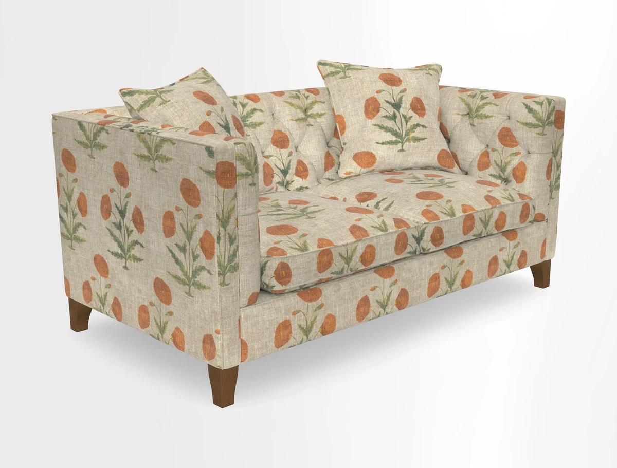 Haresfield 3 seater sofa in Whernside Spring Grass and Stockport Stripe Hunter 