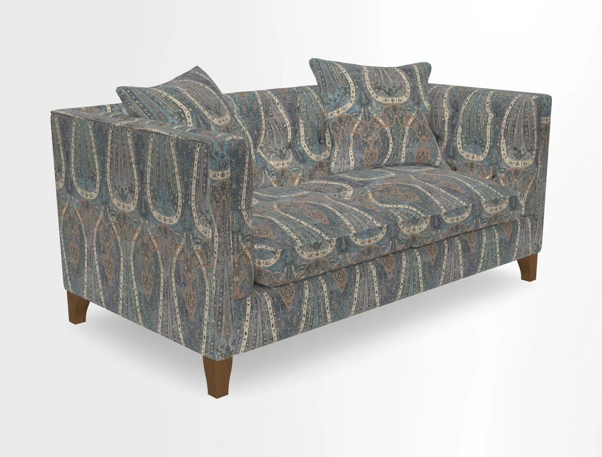 Haresfield 3 seater sofa in Whernside Spring Grass and Stockport Stripe Hunter 