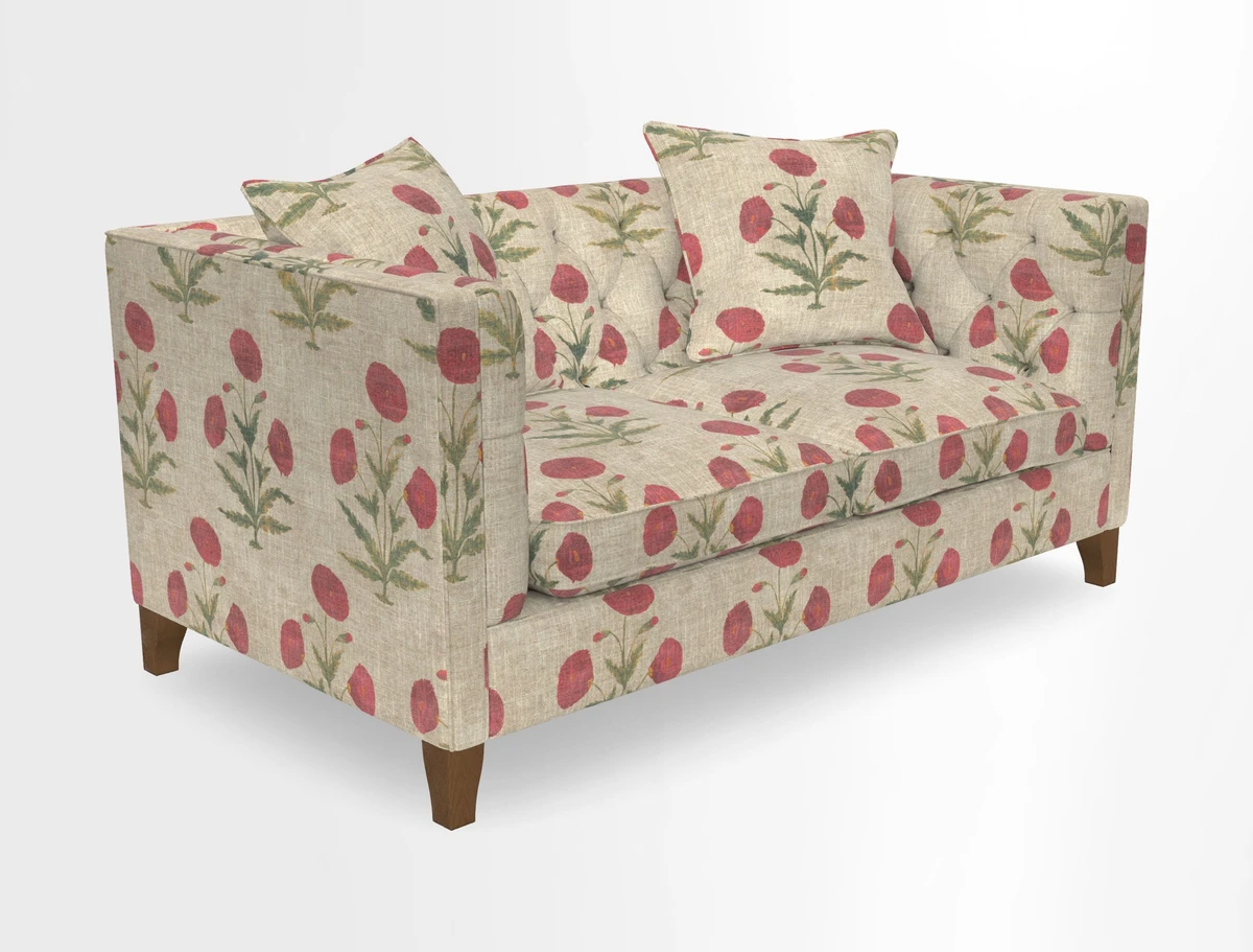 Haresfield 3 seater sofa in Whernside Spring Grass and Stockport Stripe Hunter 