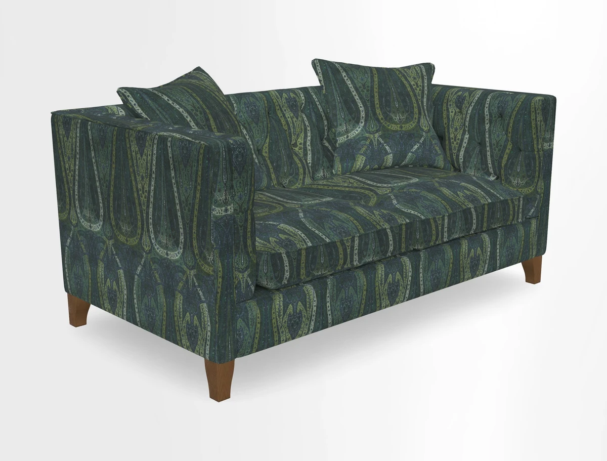 Haresfield 3 seater sofa in Whernside Spring Grass and Stockport Stripe Hunter 