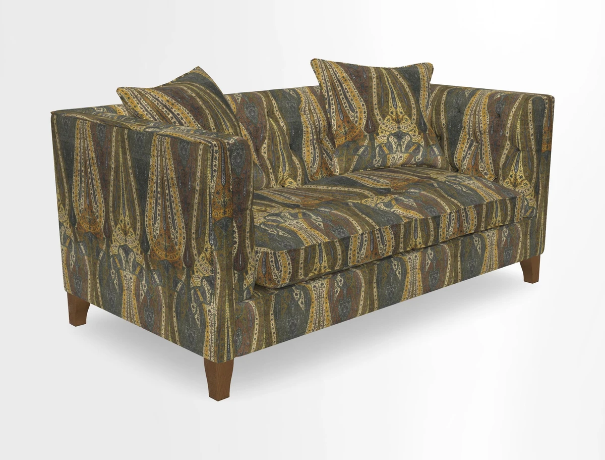 Haresfield 3 seater sofa in Whernside Spring Grass and Stockport Stripe Hunter 