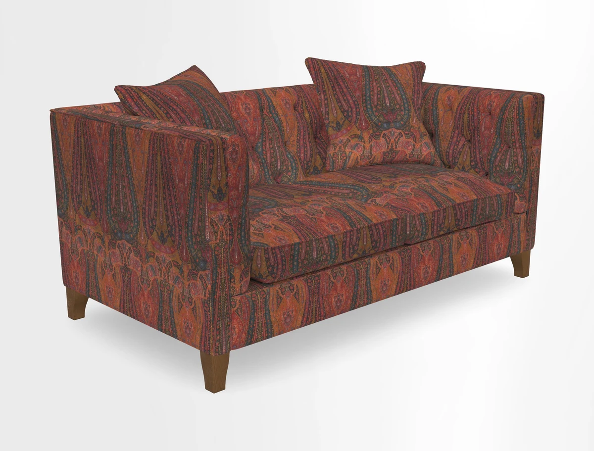 Haresfield 3 seater sofa in Whernside Spring Grass and Stockport Stripe Hunter 