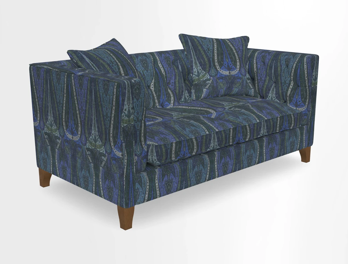 Haresfield 3 seater sofa in Whernside Spring Grass and Stockport Stripe Hunter 