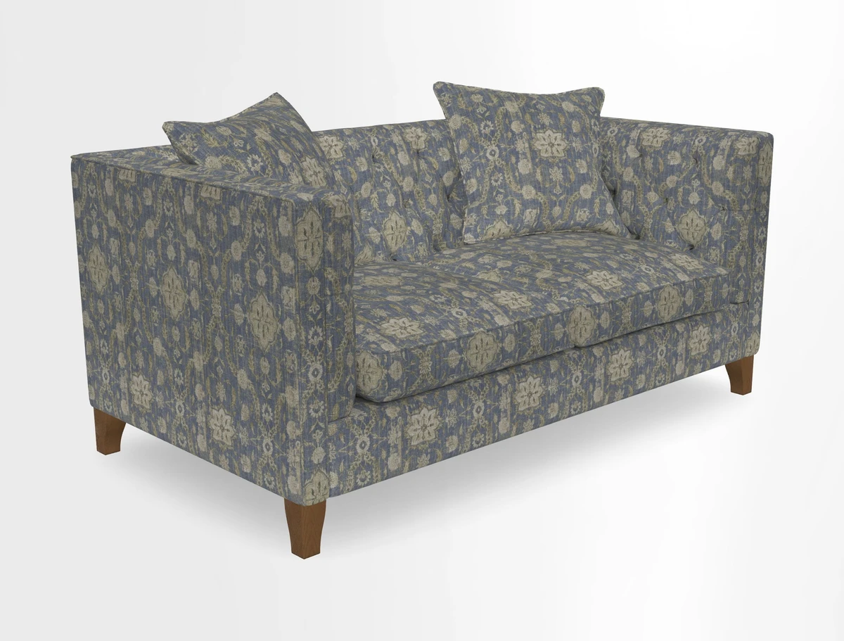 Haresfield 3 seater sofa in Whernside Spring Grass and Stockport Stripe Hunter 