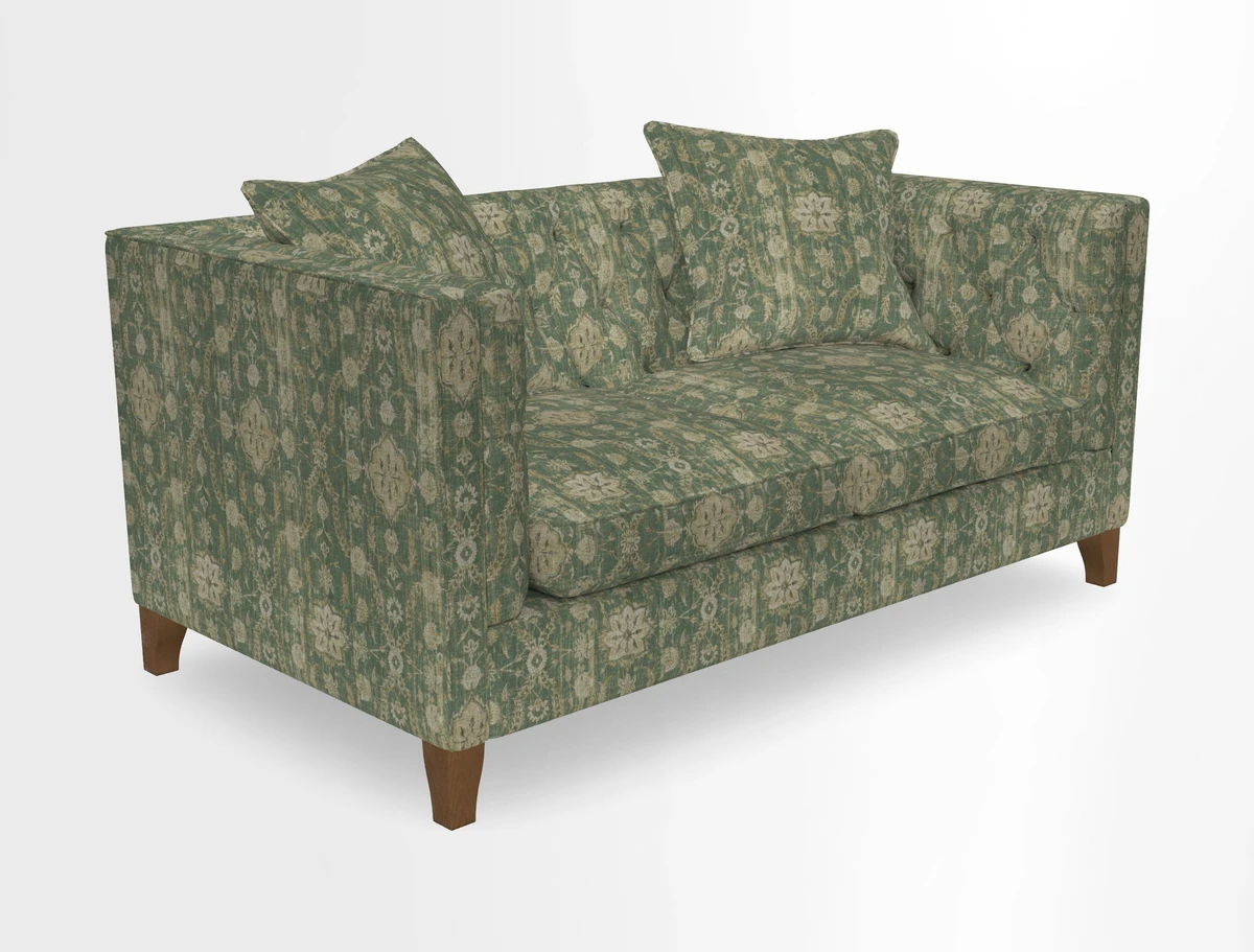 Haresfield 3 seater sofa in Whernside Spring Grass and Stockport Stripe Hunter 
