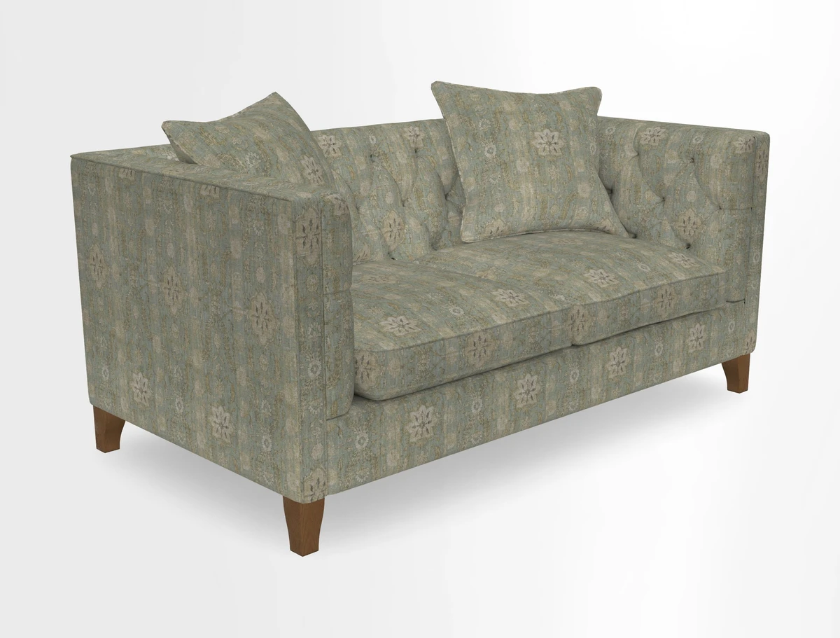 Haresfield 3 seater sofa in Whernside Spring Grass and Stockport Stripe Hunter 