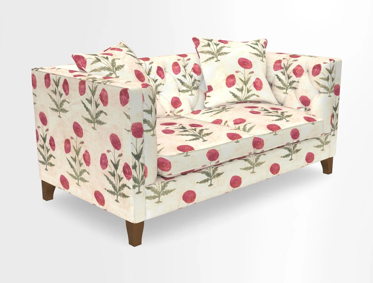 Haresfield 3 seater sofa in Whernside Spring Grass and Stockport Stripe Hunter 